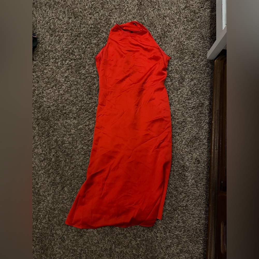 Ann Taylor Vibrant Red One Shoulder Dress